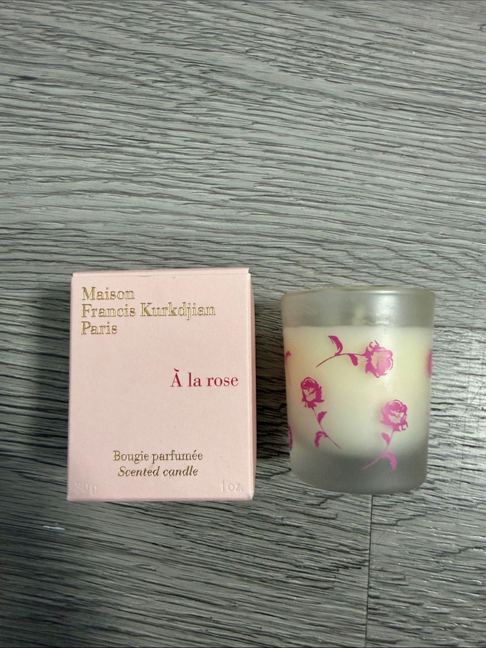 Maison Francis Kurkdjian Pink Floral Candle Holder with Cream Wax